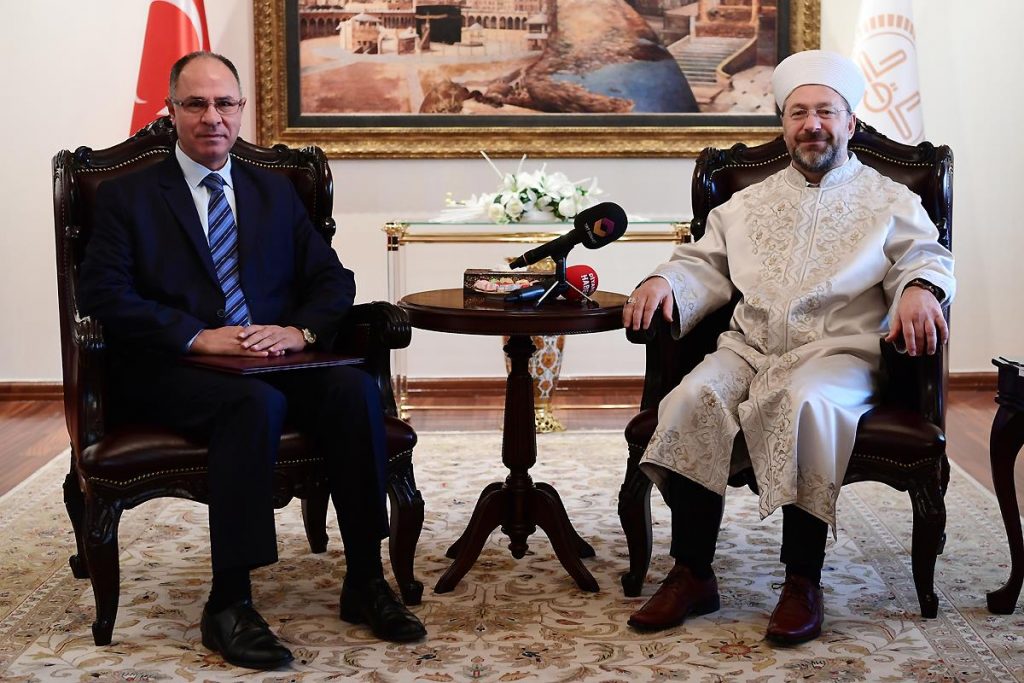 Diyanet İşleri Başkanı Erbaş, Filistin Büyükelçisi Mustafa’yı kabul etti…