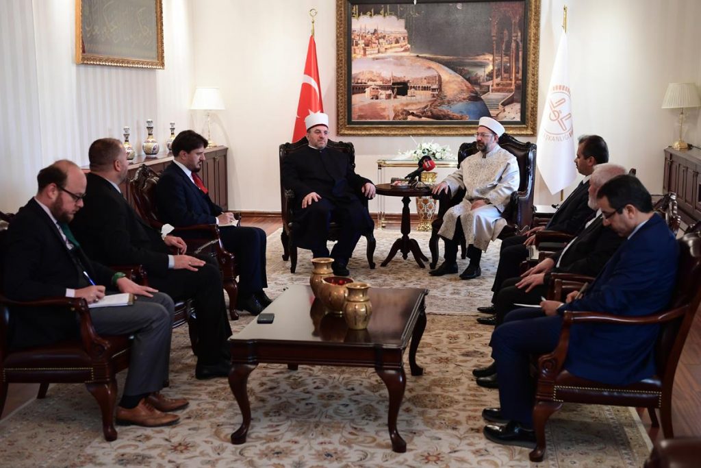 Diyanet İşleri Başkanı Erbaş, Kosova İslam Birliği Başkanı Terneva’yı kabul etti