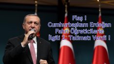 Flaş ! Cumhurbaşkanı Erdoğan Fahri Öğreticilerle İlgili 2. Talimatı Verdi !