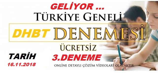 Flaş ! Türkiye Geneli Dhbt Deneme Sınavı-3 Geliyor