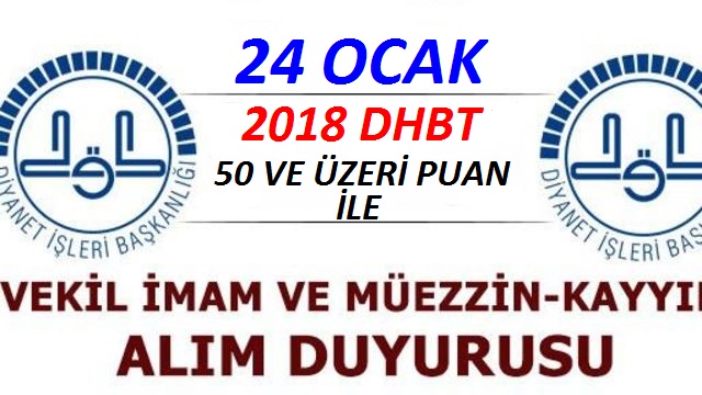 2018 DHBT İle Vekil İmam Hatip ve Müezzin Kayyım Sınav İlanı !
