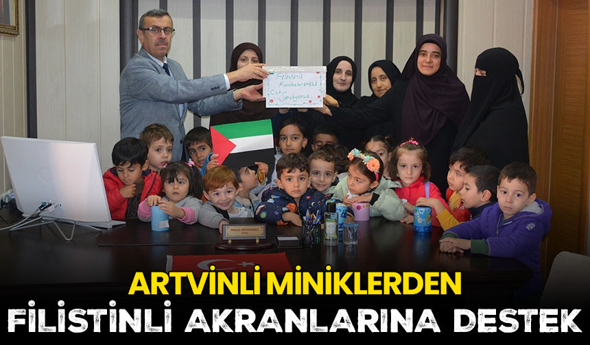 Artvinli miniklerden Filistinli akranlarına destek